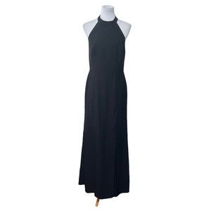 After Six Womens US 12 Black High-Neck Cutout Halter Trumpet Gown Dress 6808